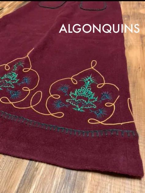 ALGONQUINS 高級ロングスカート 刺繍 ウール 送料無料