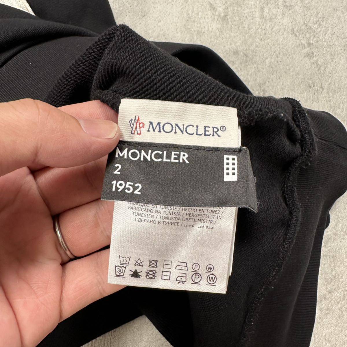 1円 極美品 モンクレール MONCLER クルーネック スウェット トレーナー 黒 L サイズの画像3