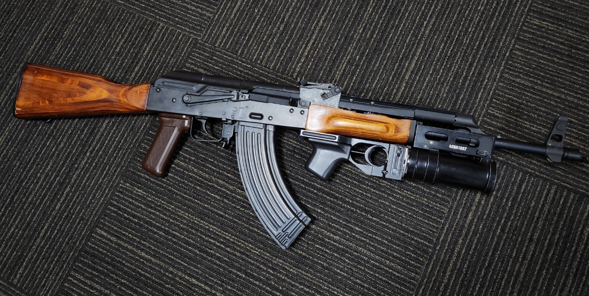 GHK AKM カスタム ガスブローバックライフル GP-25 付 GBB エアガン ガスガン AK74 AK47 AK gp25 ロシア軍 ソ連軍 カラシニコフ ミリタリー
