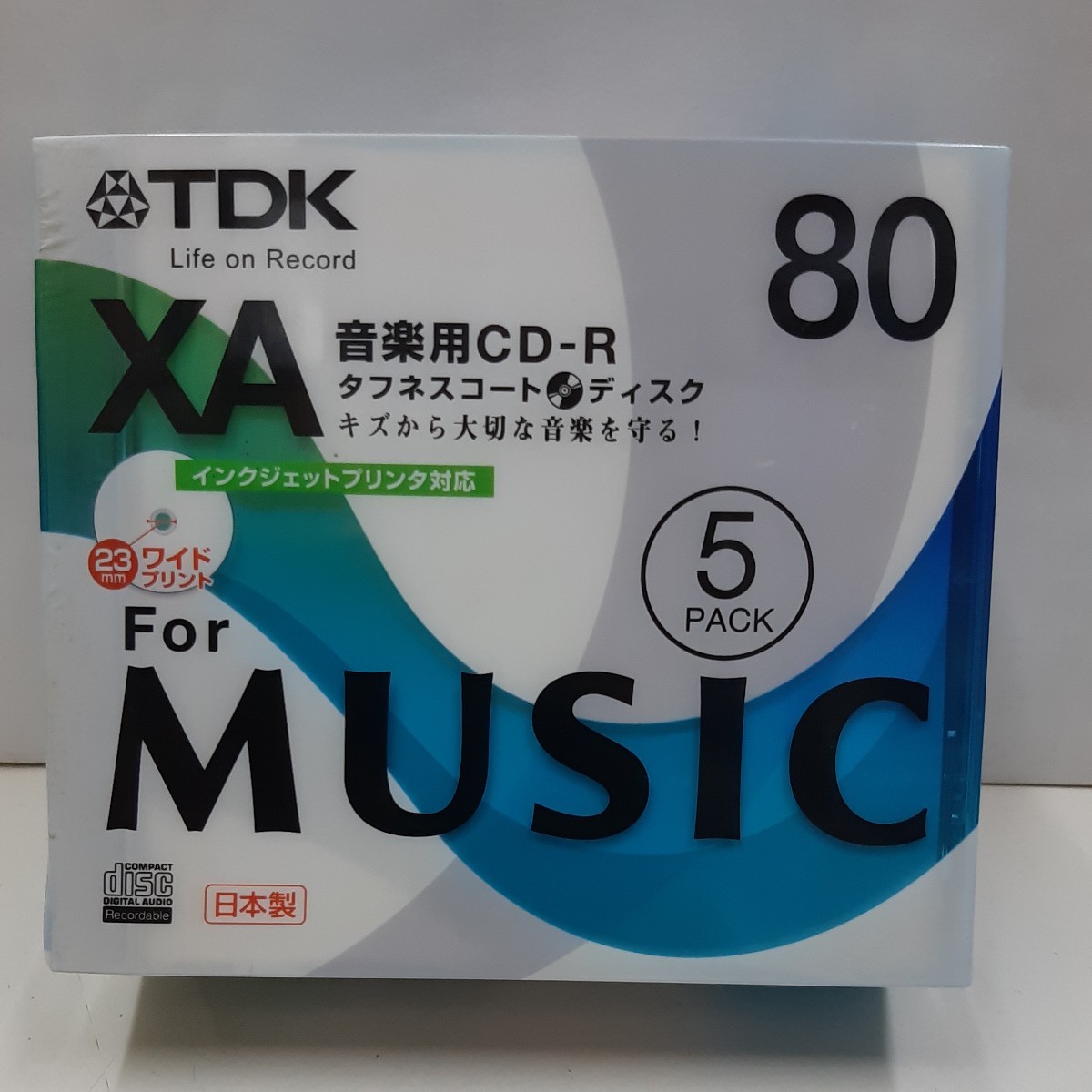 TDK 録音用CD-R XA 80min インクジェットプリンタ対応 5枚パック CD-RXA80PWX5S_画像1