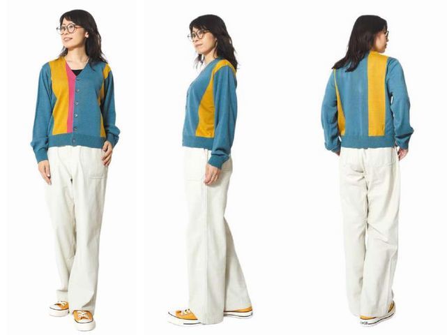 【送料無料 49%OFF】HOUSTON ヒューストン BRUSHED LINING CARDIGAN / 表起毛カーディガン NO.23HL002 YELLOW_0(M相当)サイズ_画像5