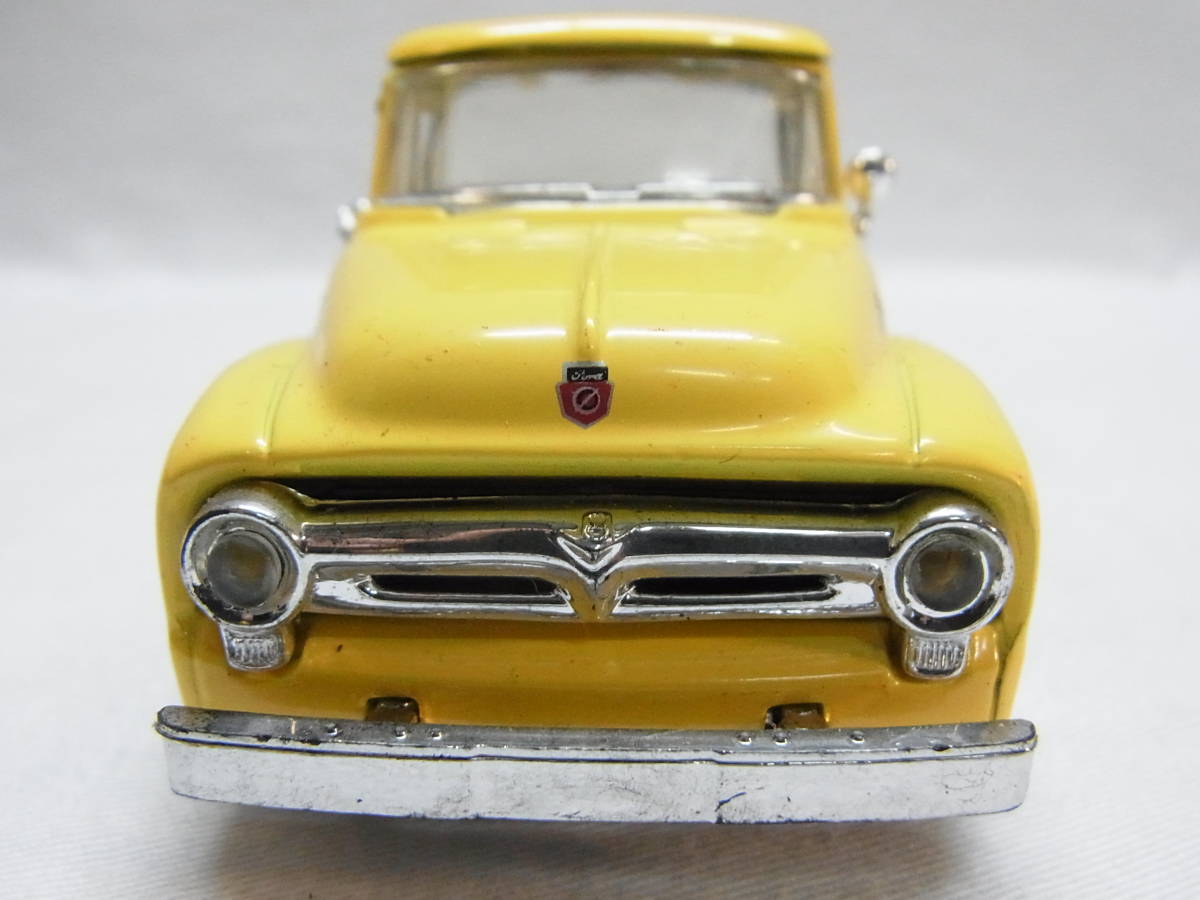 ▲ ミニカー FORD F-100 PICK UP 1956 フォード ピックアップ トラック イエロー 黄色 1/36 アンティーク ヴィンテージ USED 現状 ▲60