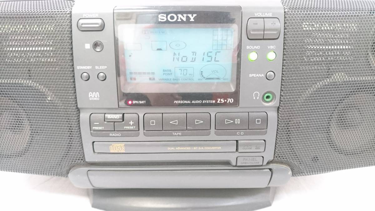 【ジャンク品】SONY ソニー SONAHAWK ソナホーク パーソナルオーディオシステム ZS-70/ラジカセ/CDカセットデッキ/オーディオ機器/RHK20_画像6