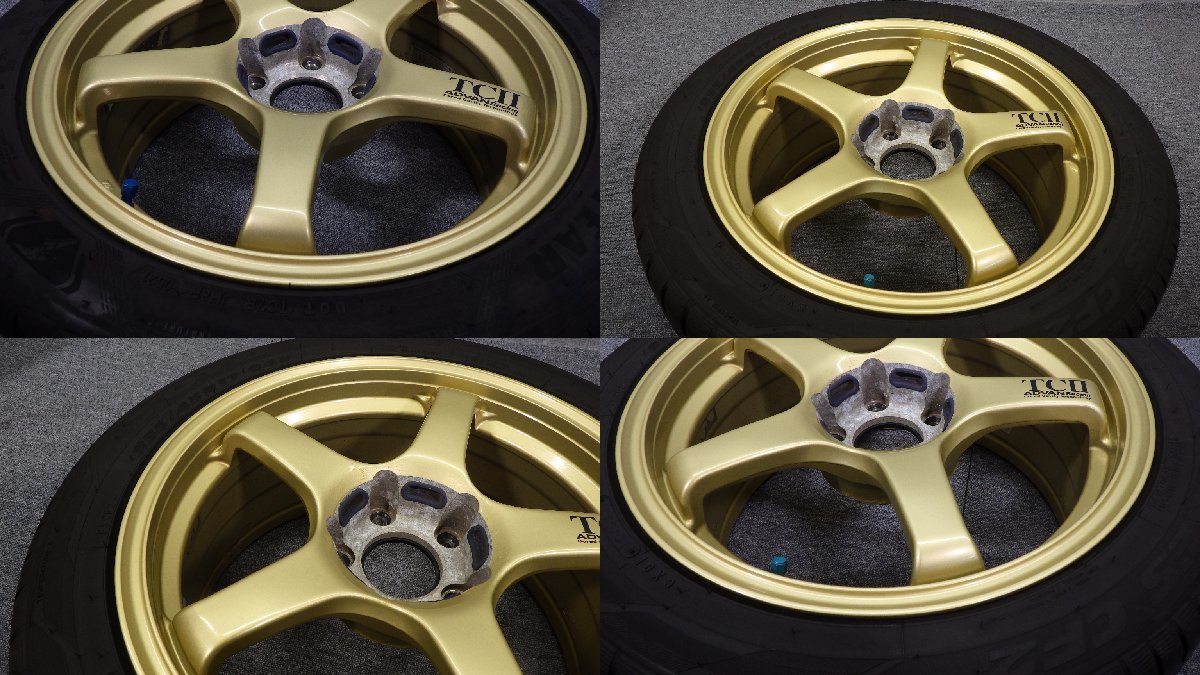 101 社外 アルミホイール YOKOHAMA ADVAN Racing TCⅡ 17インチ 5穴 PCD114.3 7.5J 8.5J 4本 タイヤ付 GOODYEAR 225/45R17 TOYO 235/45R17_画像3