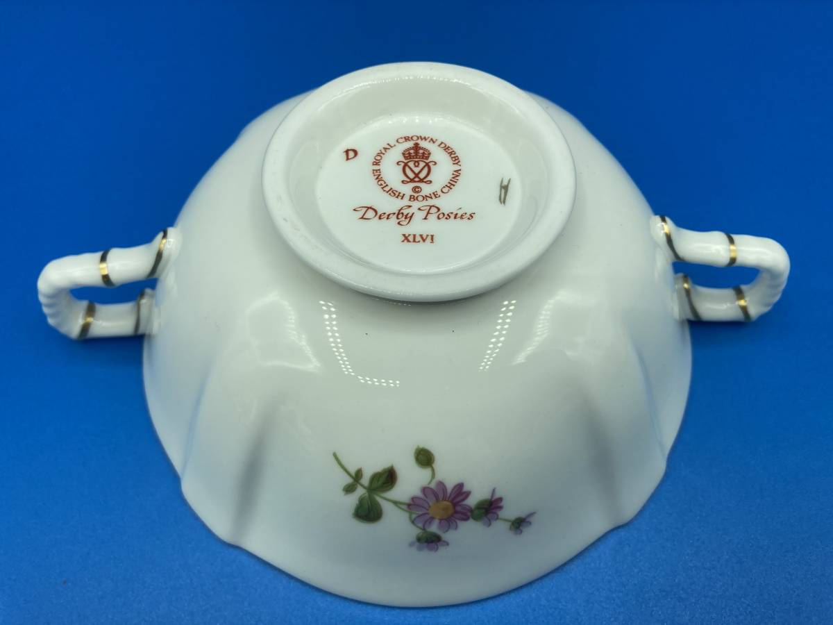 【保管品 箱なし】Royal Crown Derby ロイヤルクラウンダービー ★スープカップ(3) ★Derby Poies ★サイズ 142mm×高さ52mm/162mm_画像6