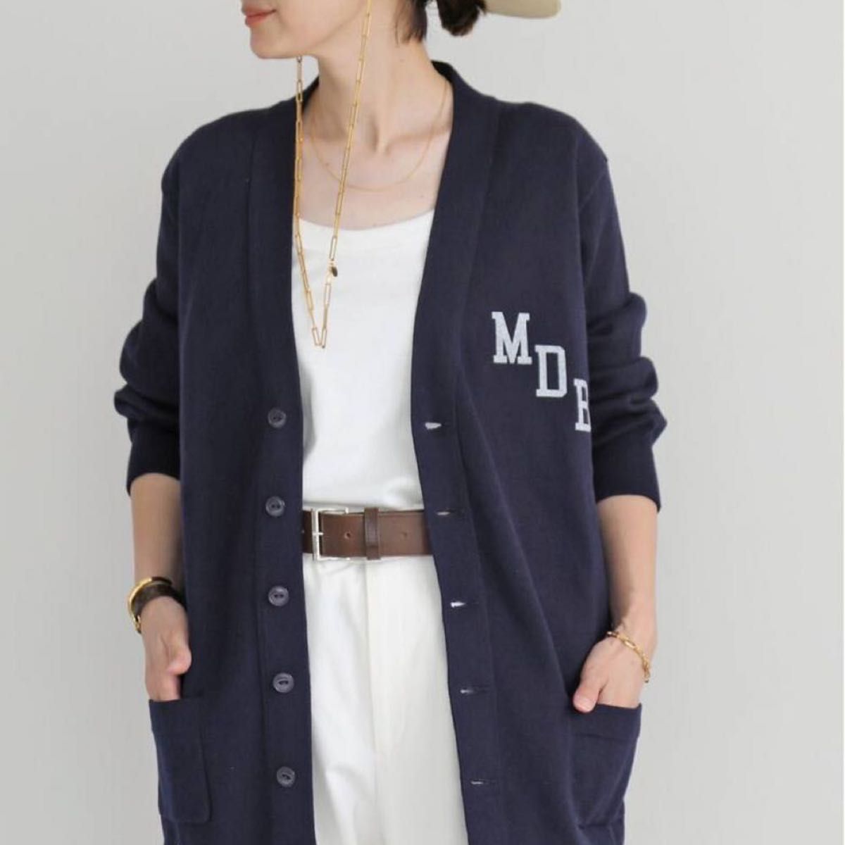 未使用品 MADISONBLUE マディソンブルー パールダメージカーディガン