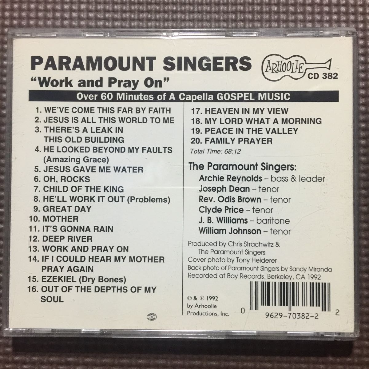 ザ・パラマウント・シンガーズ ワーク・アンド・プレイ・オン 輸入盤国内仕様 CD