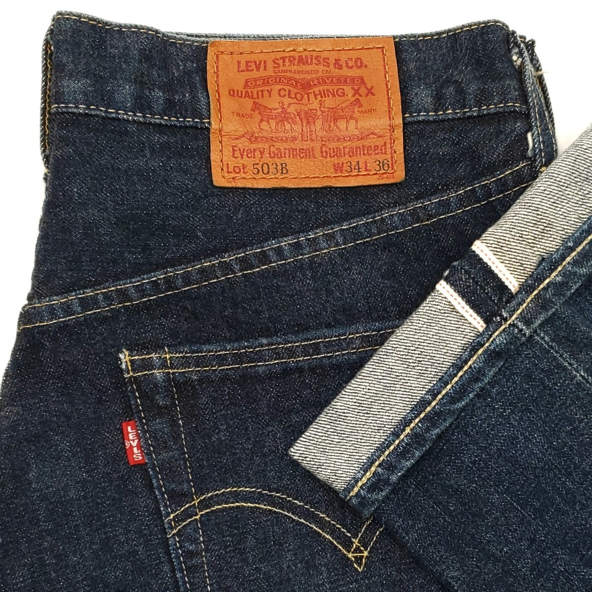 大きいサイズ濃紺◇Levi's 503BXX◇W34日本製ビンテージ復刻ジーンズ
