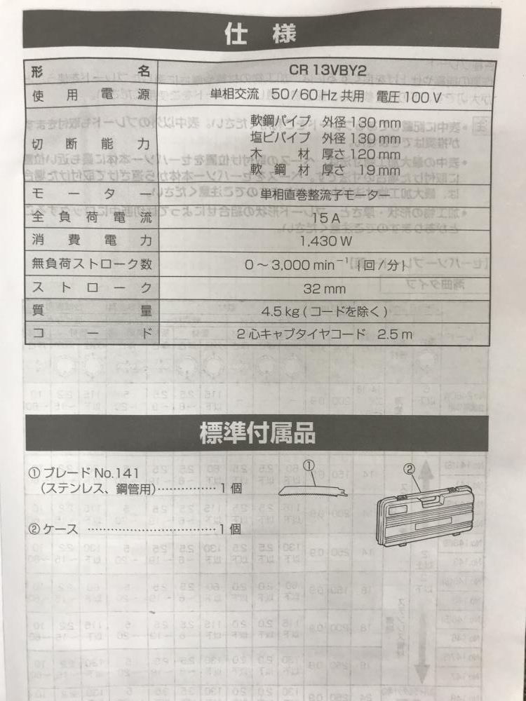 006□未使用品□ハイコーキ HiKOKI 130mm電子セーバソー CR13VBY2