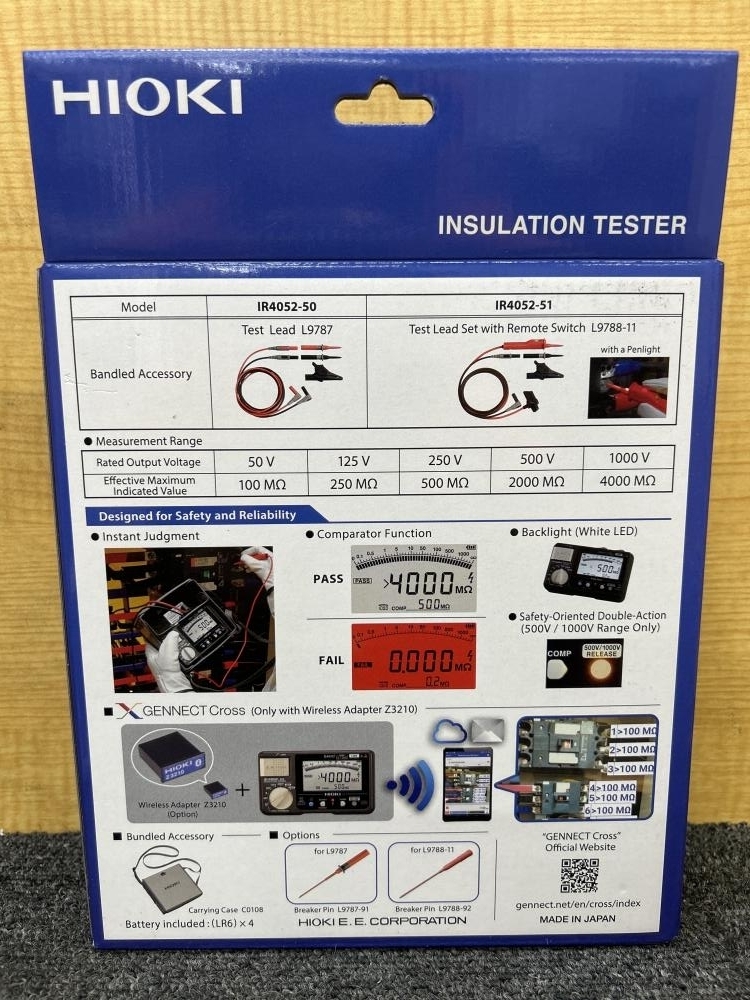 013♪未使用品♪HIOKI 日置電機 絶縁抵抗計ワイヤレスセット IR4052-91