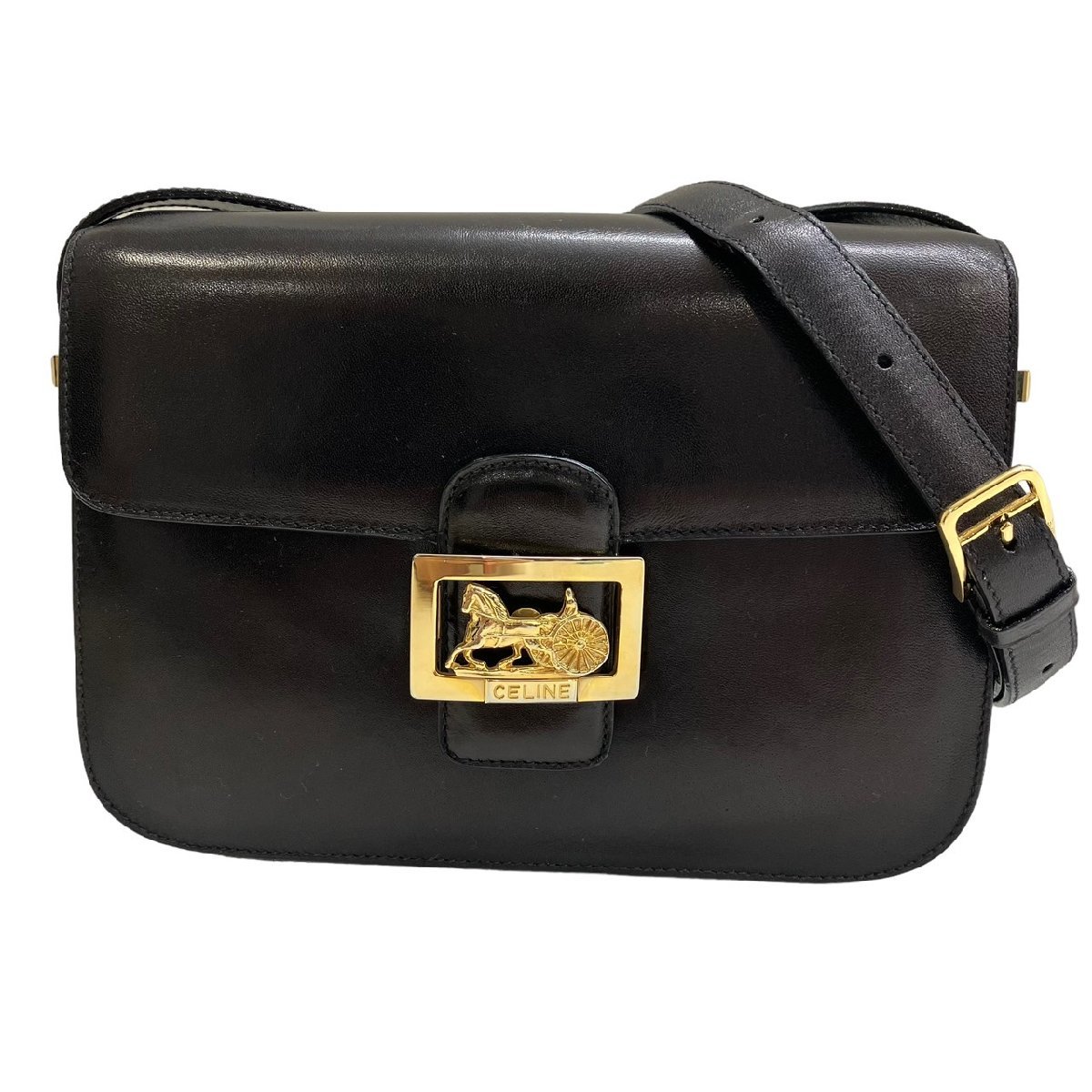 にキャンセ】 CELINE セリーヌ ショルダーバッグ 馬車金具 ハーフ