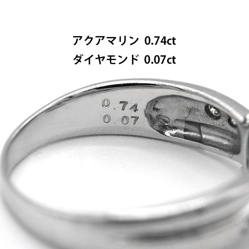 アクアマリン ダイヤモンド デザインリング K18WG アクセサリー