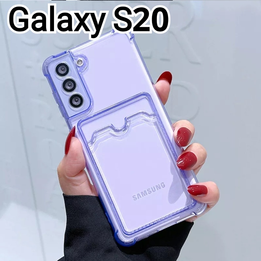 GalaxyS20 ケース　ピンク　クリア　カードケース