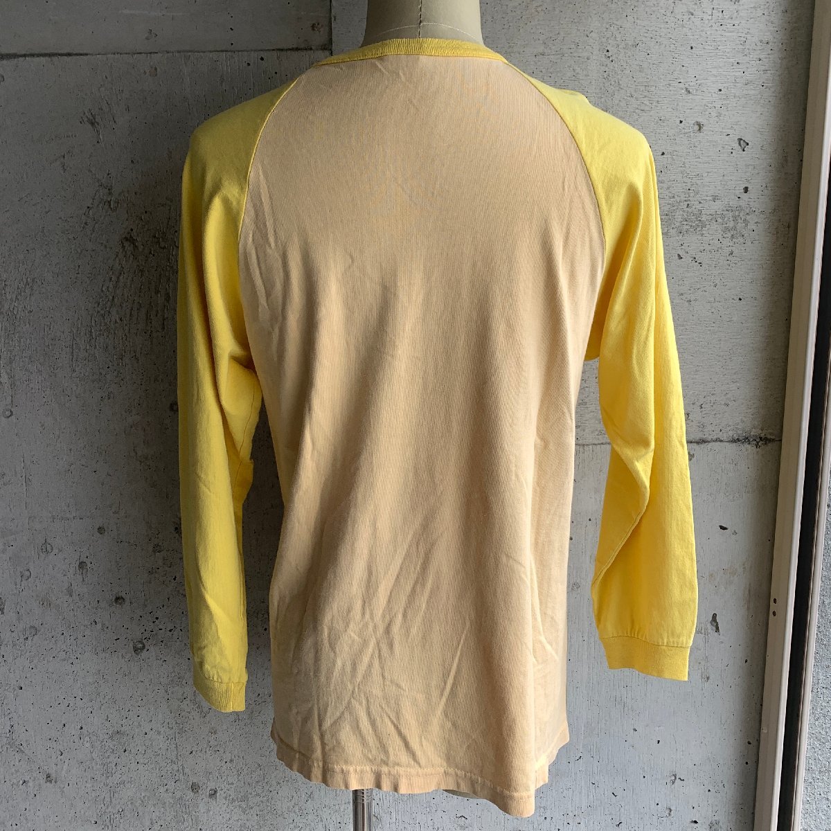 90s Vintage Mahagamage College T-Shirt OSCEORA KOWBOYS ビンテージ カレッジ Tシャツ オシオラ カウボーイズ M size イエロー ラグラン_画像3