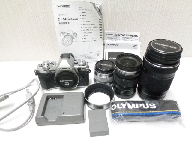 美品】 OLYMPUS オリンパス OM-D E-M5 MarkII ボディ+レンズ3点 他付属
