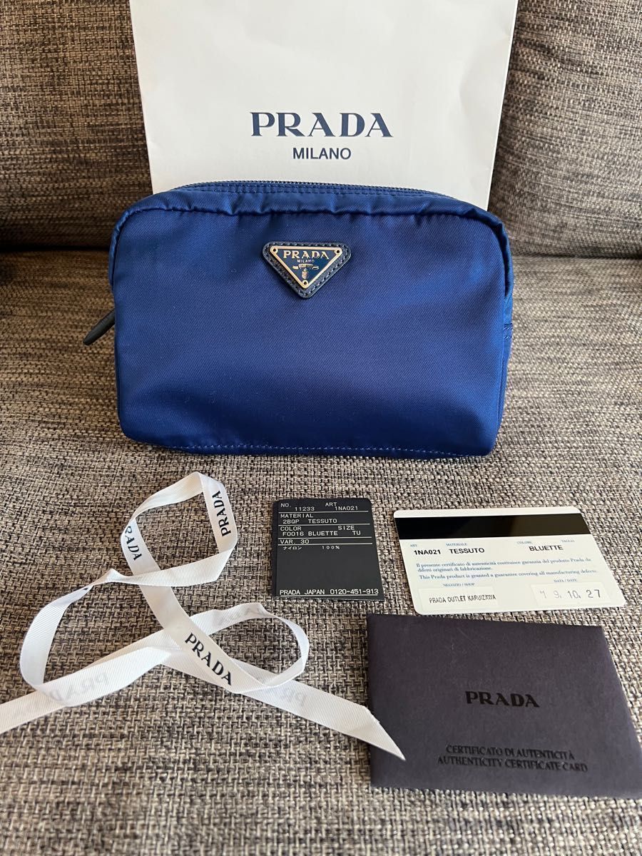 新品 プラダ PRADA ポーチ ネイビー タキマキ | eclipseseal.com