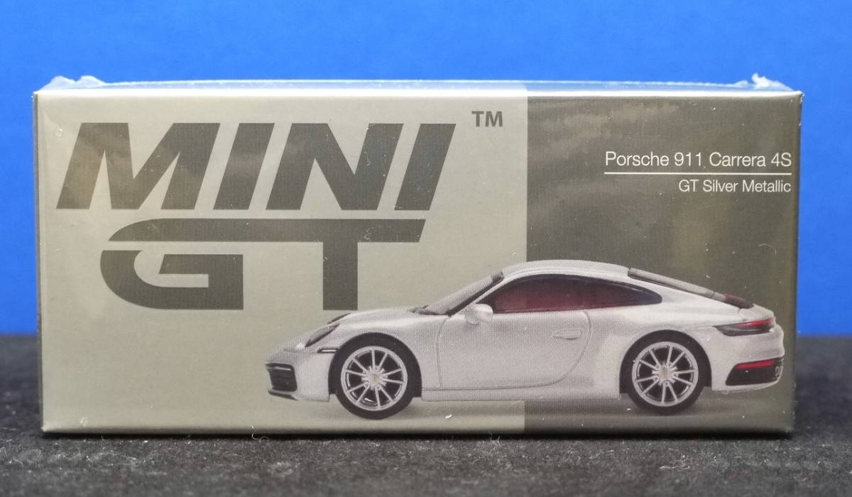 1/64 MINI-GT ポルシェ 911(992) カレラ 4S GTシルバーメタリック (左ハンドル)【303】_画像2