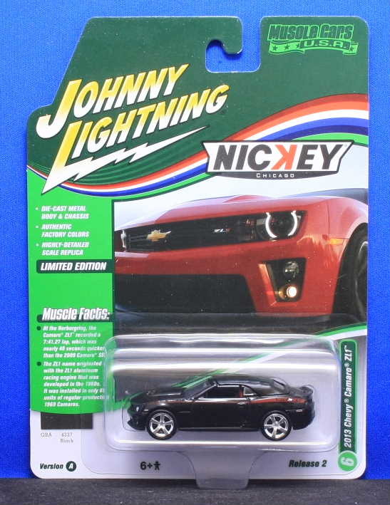 1/64 ジョニーライトニング 2013 NICKEY Chevy Camaro シェビー カマロ（グロスブラック/レッド）●_画像1