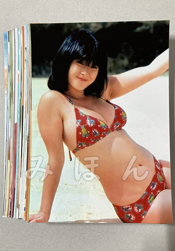 * Kawai Naoko [A] Showa era idol L stamp photograph 50 pieces set 