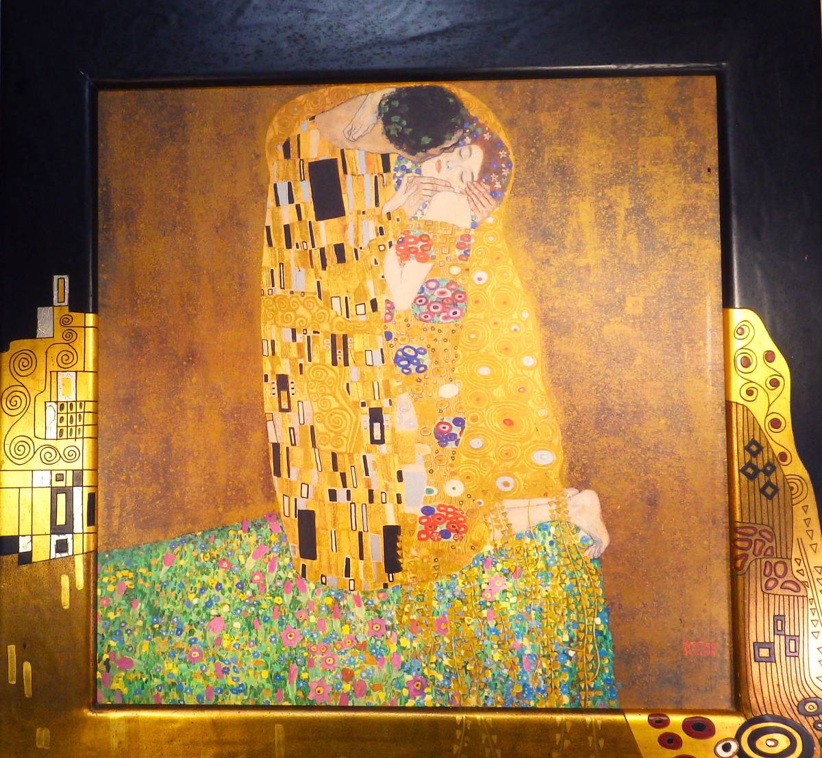 『接吻』 Kiss　グスタフ・クリムト　Gustav Klimt　美術印刷　 大型額装品_画像6