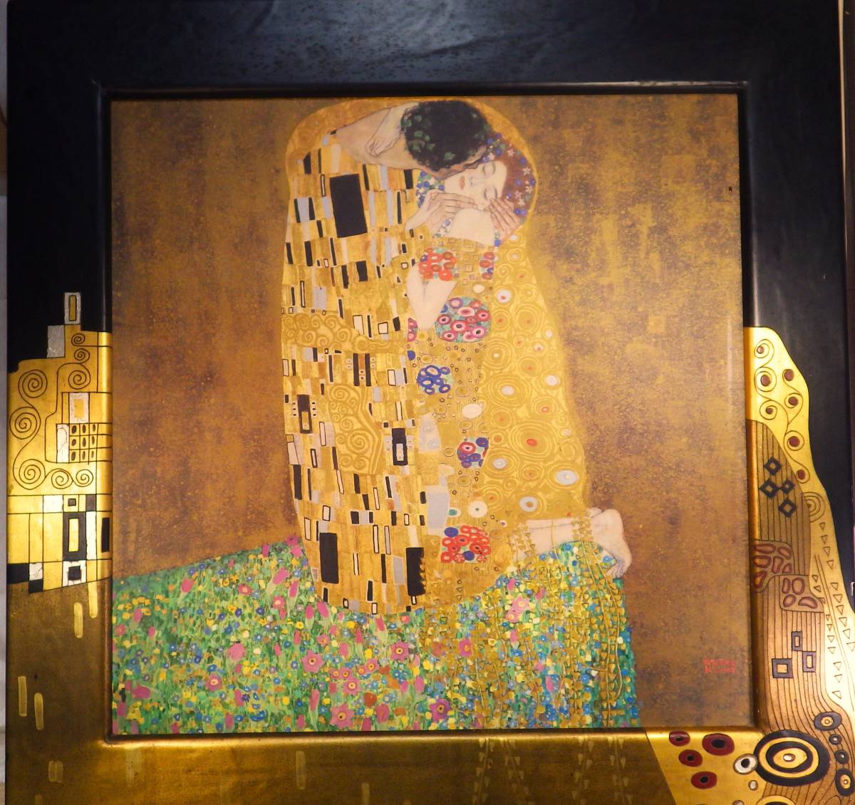 『接吻』 Kiss　グスタフ・クリムト　Gustav Klimt　美術印刷　 大型額装品_画像3