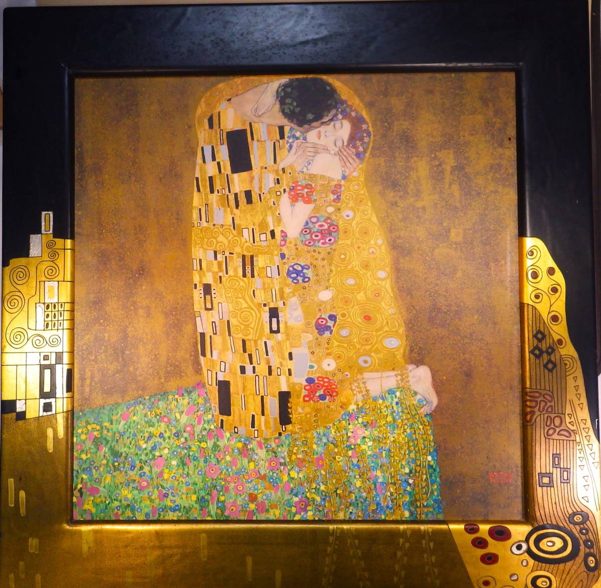 『接吻』 Kiss　グスタフ・クリムト　Gustav Klimt　美術印刷　 大型額装品_画像1