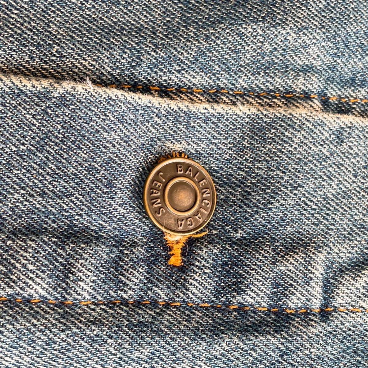 極美品 バレンシアガ デニムジャケット Gジャン 刺繍 ブランドロゴ