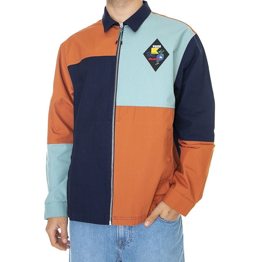 プーマ バターグッズ コラボ オーバーシャツジャケット USサイズL (XL相当) 定価17600円 マルチカラー BUTTER GOODS コットン フルジップ_画像1