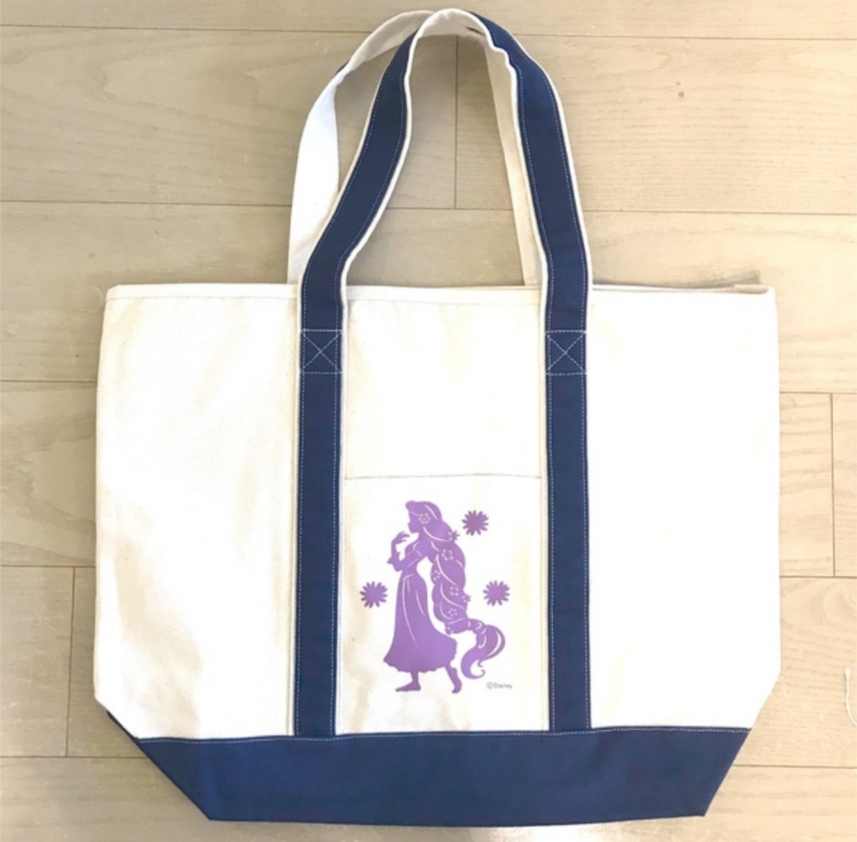 新品 未使用　非売品 Disney princess ディズニープリンセス ラプンツェル ロゴ デザイン キャンバス トートバッグ ECCジュニア  TOTE bag