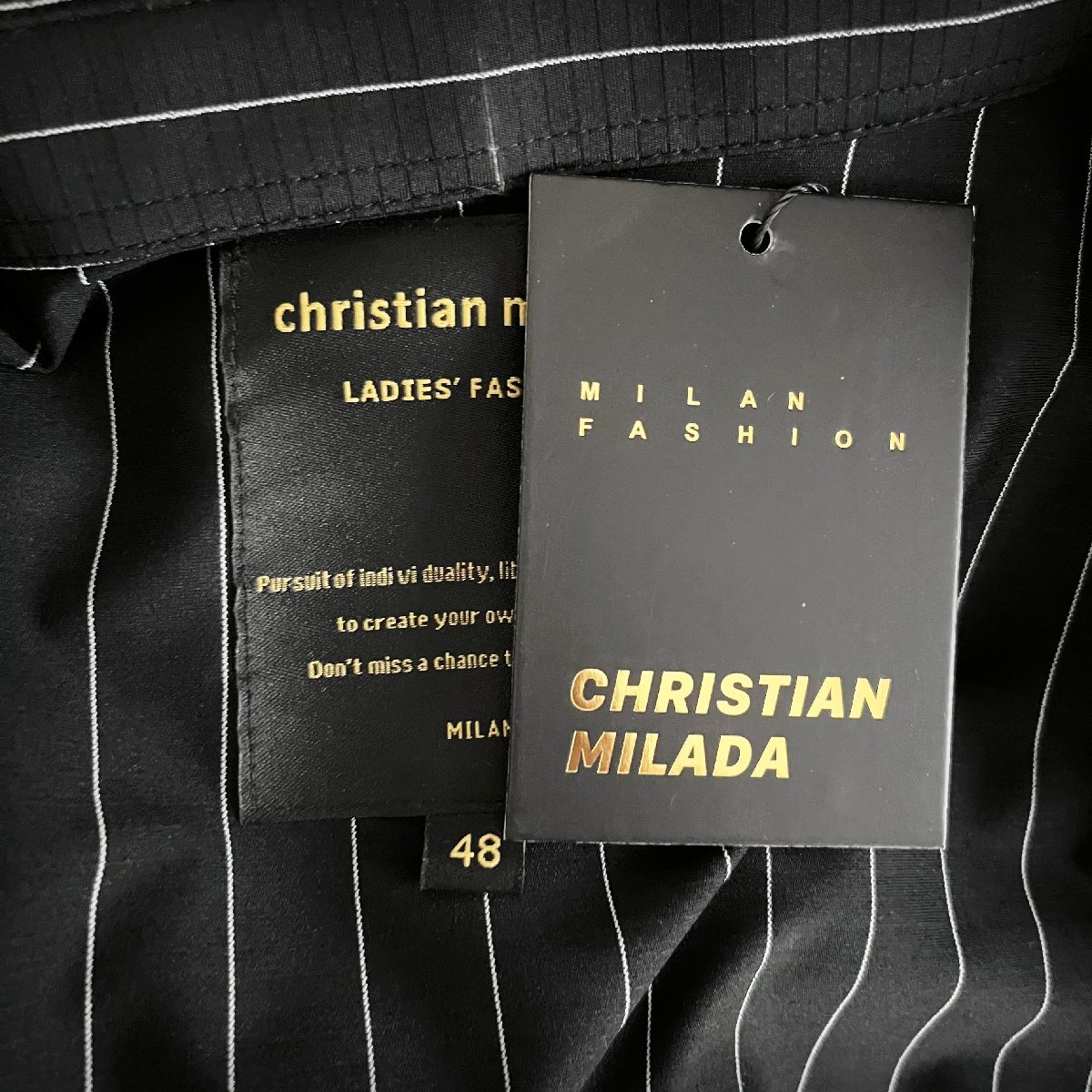 定価3万★christian milada・ミラノ発・半袖シャツ★高級シルク/コットン混 薄手 オシャレ ストライプ柄 Tシャツ 日常 2XL/52サイズの画像10