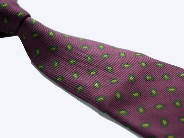 未使用 XL ブルックスブラザーズ 薄紫織地 ペイズリー柄 シルク ネクタイ Paisley SILK Tie 重厚 長目 150-152cm 【普通郵便送料無料】_しわ・スジがあります。
