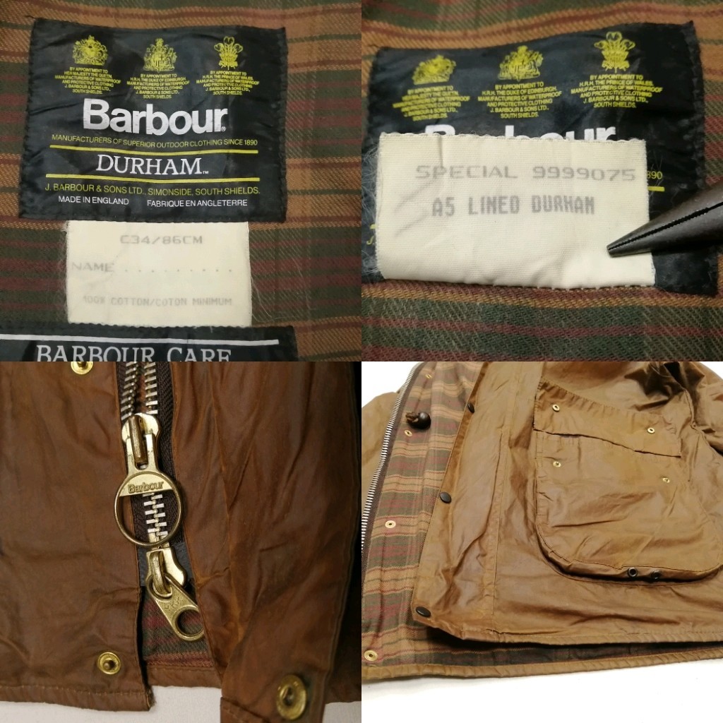 special 90s Barbour Durham c34 バーク ブラウン バブアー ダーハム