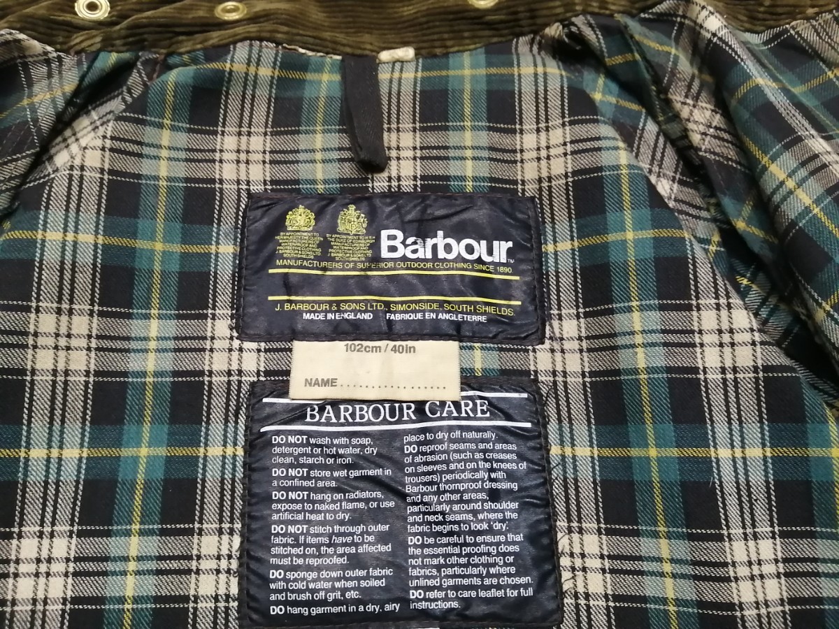 80s　Barbour moorland c40　バブアー　ムーアランド 2クレスト　2クラウン_画像3