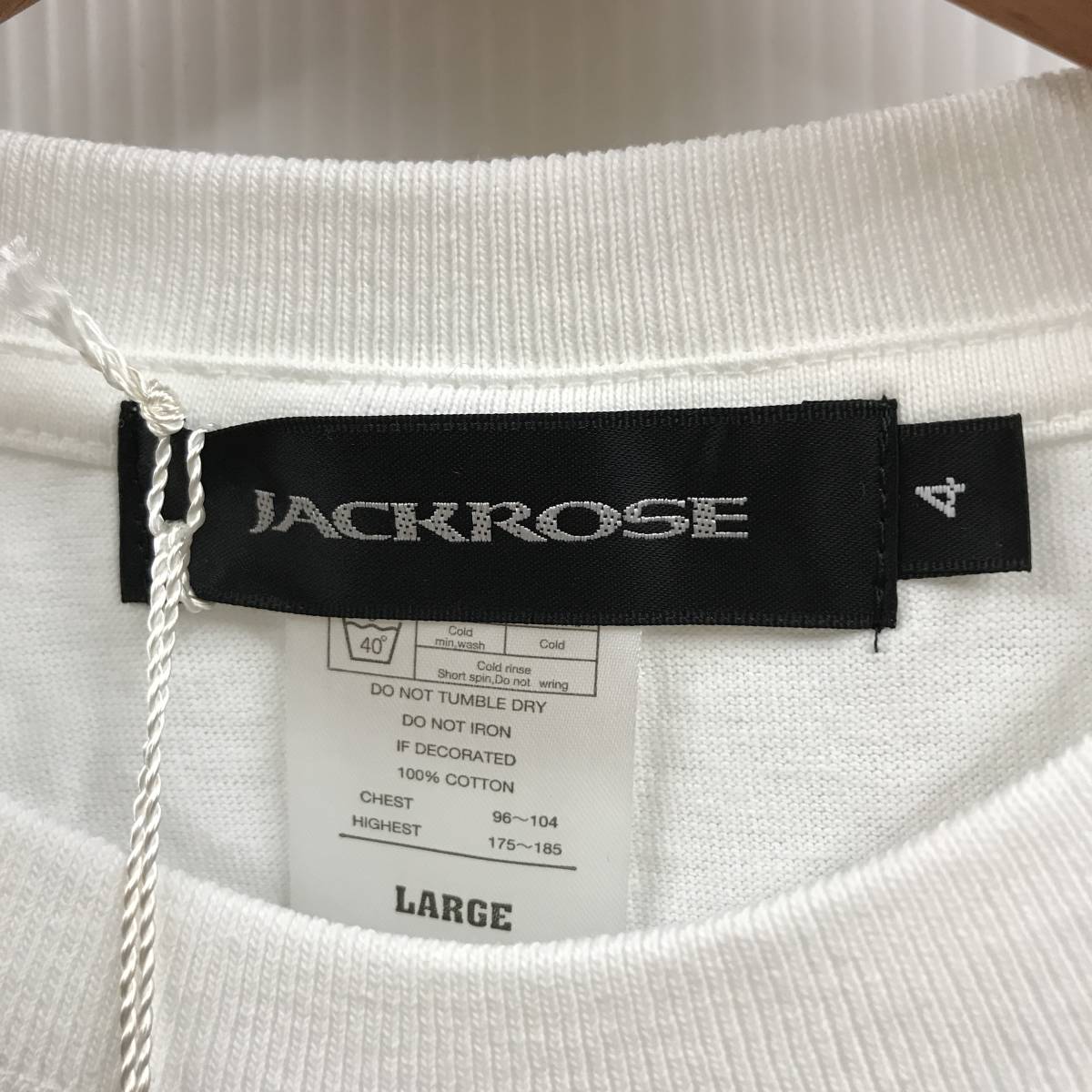 未使用 /L/ JACKROSE ホワイト Tシャツ 半袖 メンズ レディース カリフォルニア 切り替え キリカエ タグ カジュアル フェス ジャックローズの画像2