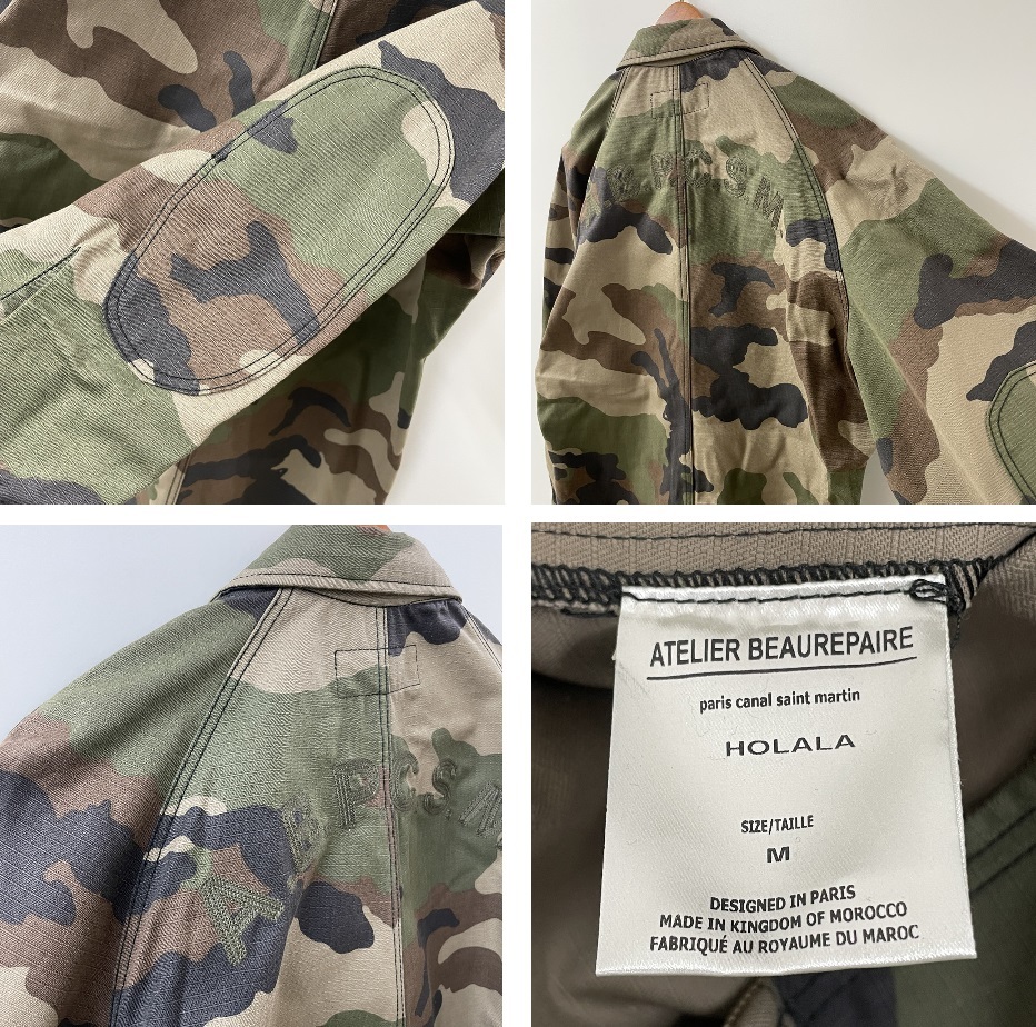  unused goods /M/ Atelier Beaurepaire camouflage Jump suit coveralls camouflage men's lady's outdoor Survival marks lie*b-ru pale 