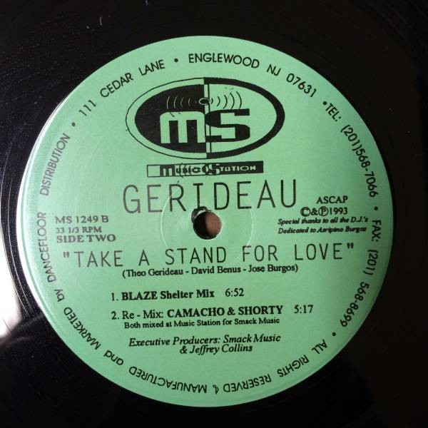 即決 名盤 Blaze Remix / GERIDEAU / Take A Stand For Love (Blaze Shelter Mix) 12inch 人気Garage House_画像2