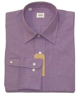 新品 綿100%エンドオンエンド セミワイドシャツ Lilac 15(38)_合わせやすくオシャレなお色です