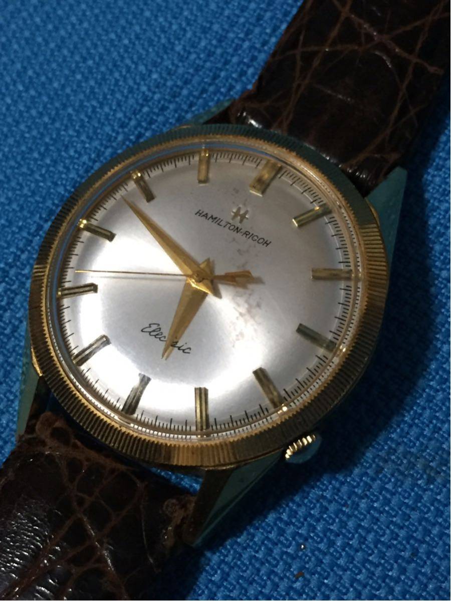 ◆ HAMILTON RICOH ◆ ハミルトンリコー 希少極上 60s ビンテージ フルオリジナル 電磁テンプ エレクトリック ウォッチ腕時計