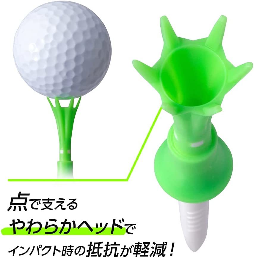 ゴルフ規則適合 日本製 カップ部ホワイト ロング 5個入 ティーアップ高 40～50mm 高さ調節可能 ゴルフ用品 ティー ゴルフ ホルダー_画像3