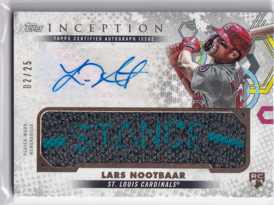 2022 TOPPS INCEPTIONS Lars Nootbaar ヌートバー　榎田達治 GAME SOCK 靴下 Auto 直筆サインカード 25枚限定 WBC 日本代表 CARDINALS