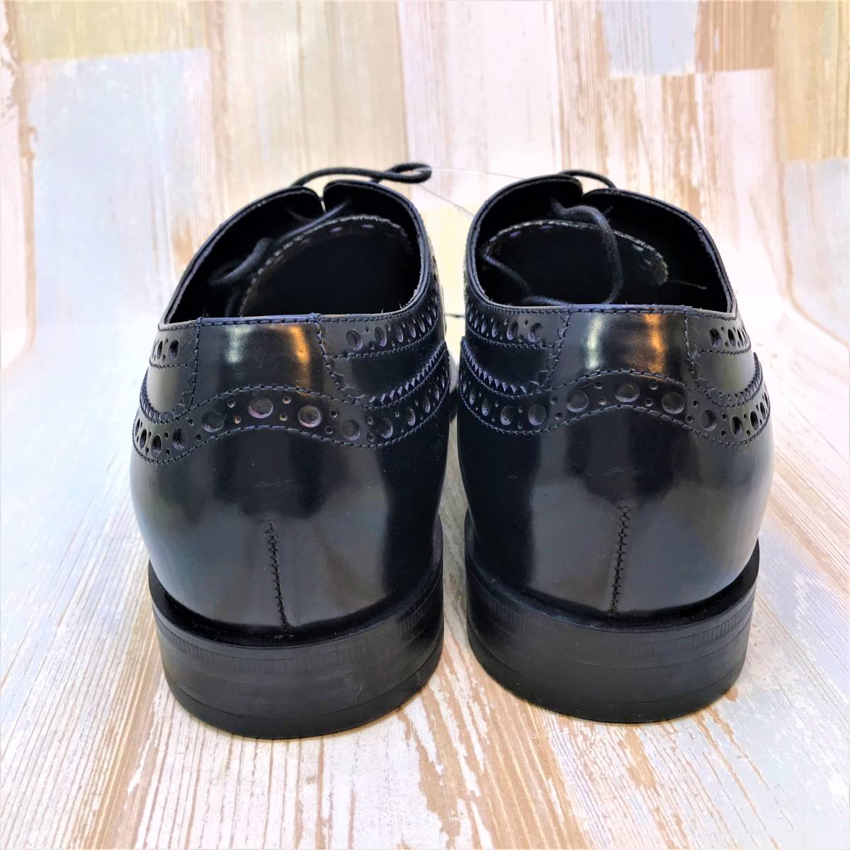  new goods *GIORGIO ARMANIjoru geo Armani wing chip leather shoes business shoes black color black * approximately 24cm US6 size 40 size 