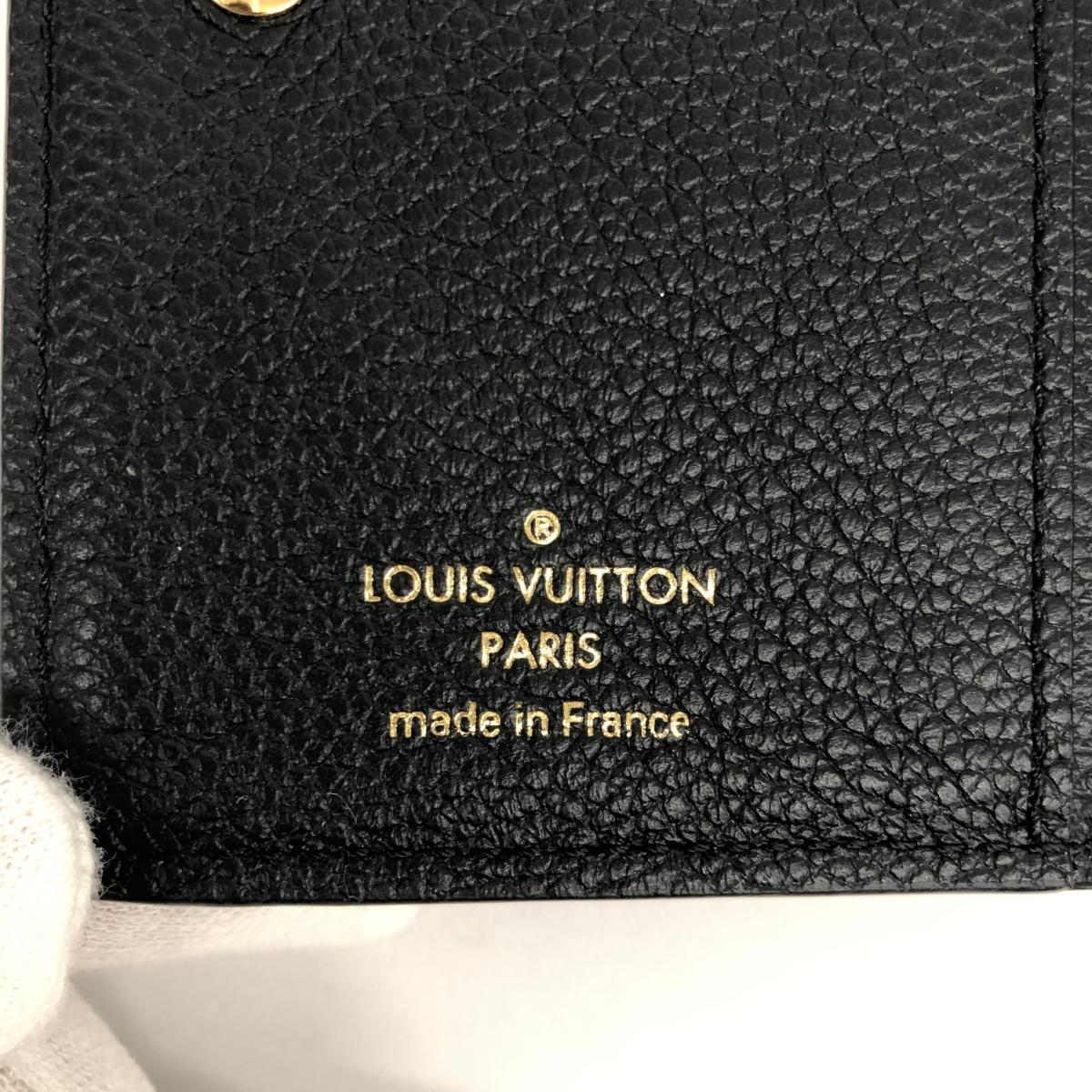 良好◇LOUIS VUITTON ルイヴィトン ポルトフォイユクレア 二つ折り財布◇M80151 ブラック モノグラムアンプラント ウォレット サイフ 