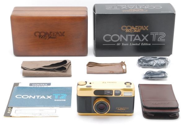 [A- Mint in Box] CONTAX T2 Gold 60 Years Limited Edition Film Camera JAPAN 8243