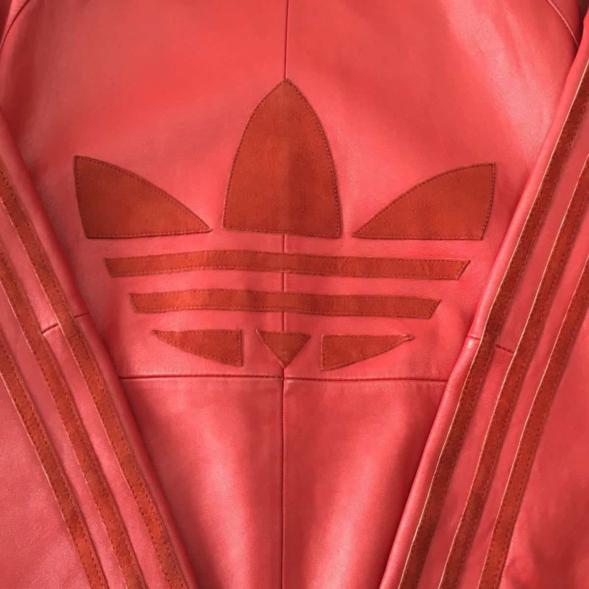 adidasアディダス☆本革レザートラックジャケットMレザージャージ