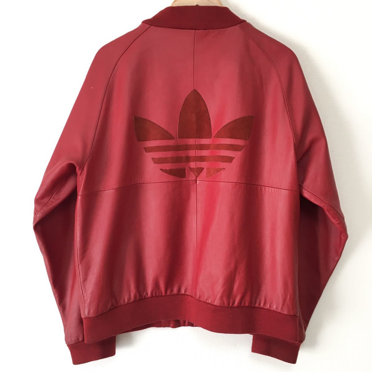 adidasアディダス 本革レザートラックジャケットMレザー adidasアディダス 本革レザートラックジャケットMレザー