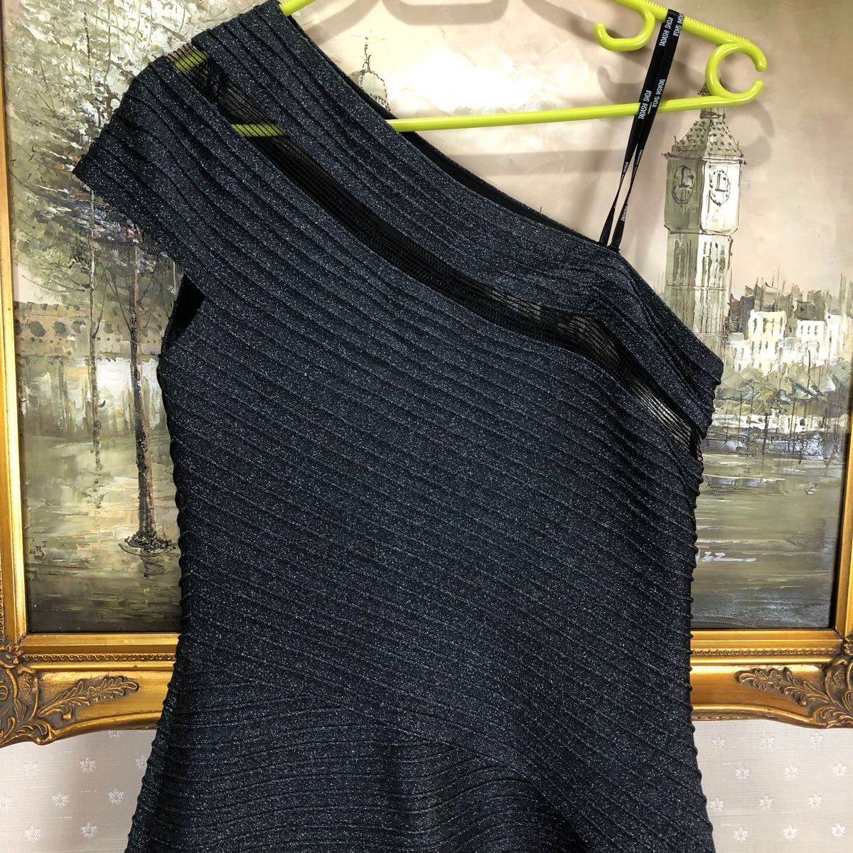 新品☆ TADASHI SHOJI ブラックサイズM 【T83 ロングドレス