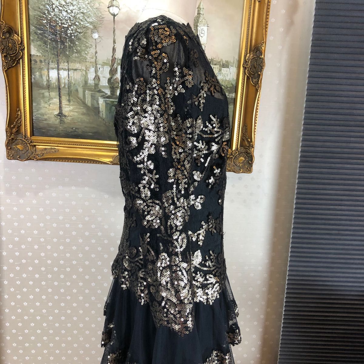 美品☆ TADASHI SHOJI ブラック スパンコール サイズM(T43