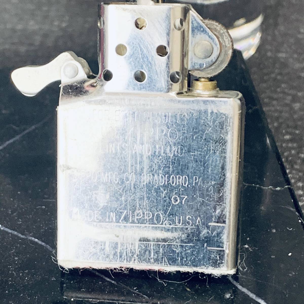 ZIPPO Antique Clock 美商品 オイルライター アンティーククロックジッポー 2007年製 silver Y0352の画像4