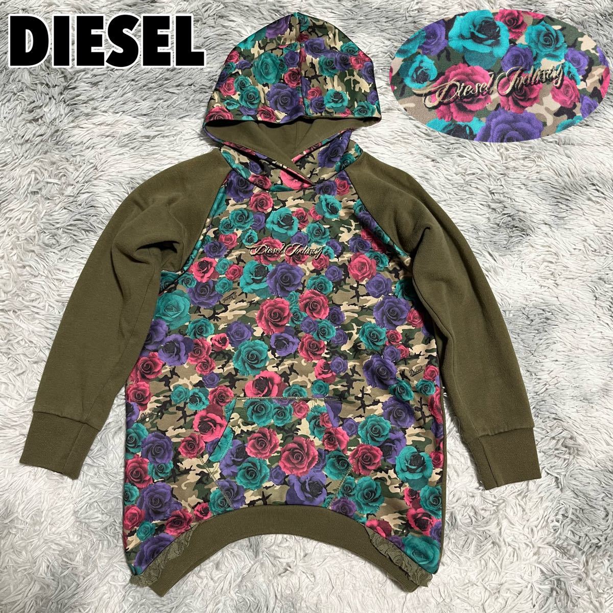 激安/新作 スウェット 花柄 ディーゼル DIESEL パーカー レディース