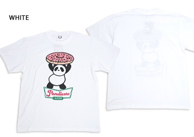 PDJ Doughnut半袖Tシャツ◆PANDIESTA JAPAN ホワイトMサイズ 523851 パンディエスタジャパン パンダ ドーナツ パロディ_画像1